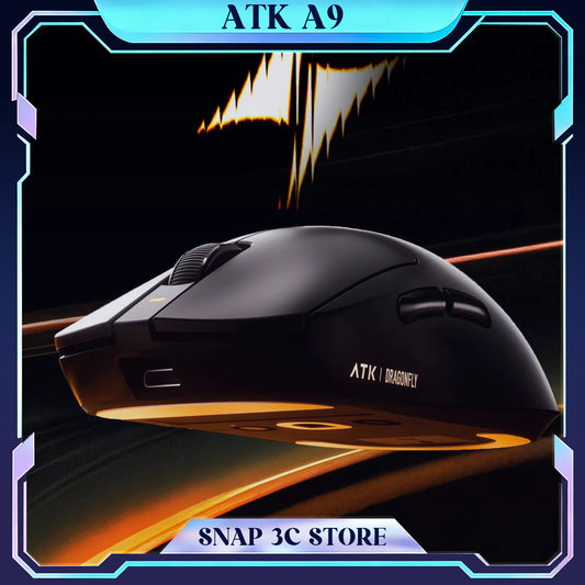 ATK A9 belaidė žaidimų pelė su NearLink technologija, ergonomiška PAW3395, trijų režimų Bluetooth, mažos delsos e. sporto pelė PC