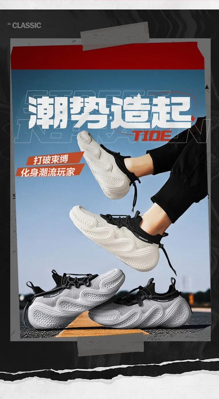 Warrior Original Brand Men's Sneaker Trend Mesh Breathable Soft Design Sports Shoes Summer Walking Jogging Men Casual Shoes