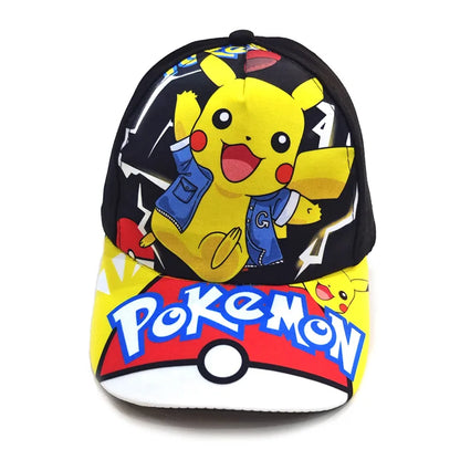 Kreslená bejzbalová čiapka s motívom Pokémona, čiapka s Pikachuom, nastaviteľná, Pokemon Cosplay, Hip Hop, pre deti, dievčatá, chlapcov, anime postavičky, hračky, darčeky pre deti