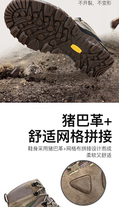 HUMTTO Sapatilhas de Caminhada Impermeáveis para Homem, Botas de Caça Táticas de Deserto, Botas de Trekking pelo Tornozelo para Homem e Mulher, Quentes em Couro
