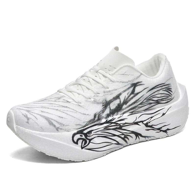 Ténis de Corrida 2026 New Eagle Pattern com Placa de Carbono para Maratona, Ultraleves, Respiráveis e com Amortecimento para Treino Desportivo