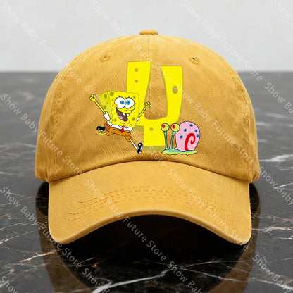 Spongebobs New Baseball Caps for Adult Cartoon Letter Fashion Man Women Washed Hat Summer Vintage Caps Anime Cute Birthday Gifts