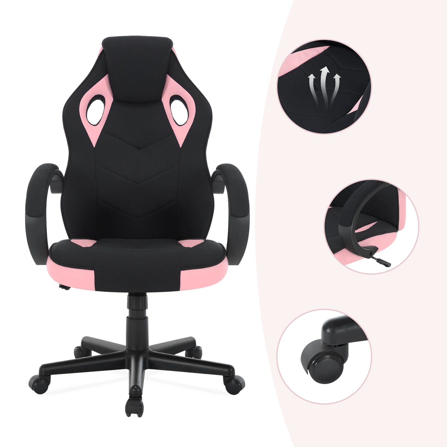 WOLTU Gaming Chair Gamer Armchair Office Computer Chair Ergonomic Design Fabric 360° Swivel Chair Adjustable Height High Back