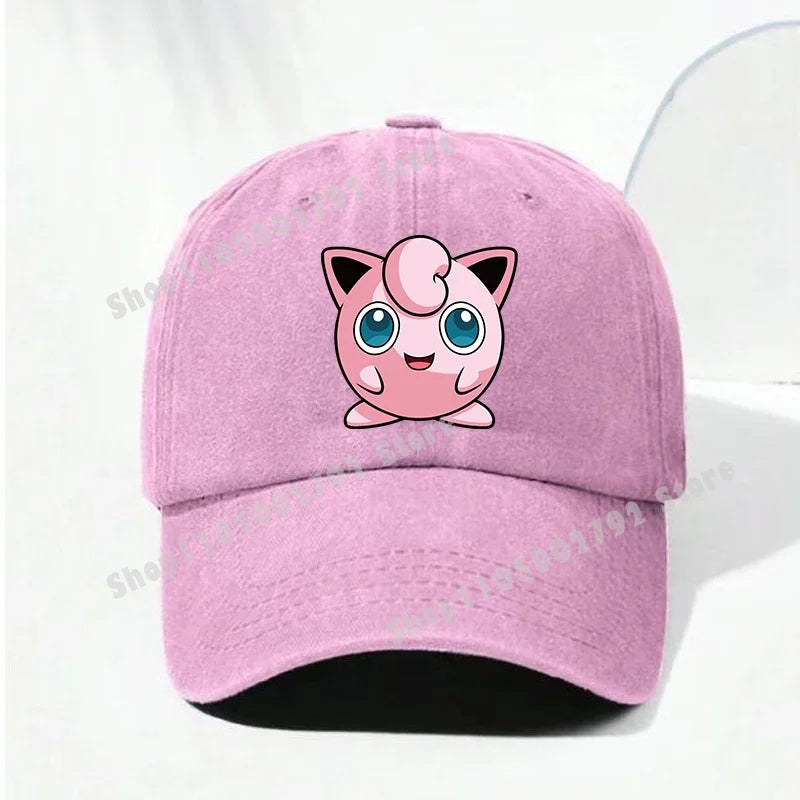 Pokémonové bejzbalové čiapky Pikachu Kawaii Anime postavičky Slnečné klobúky Letné vonkajšie detské a rodičovské slnečné klobúky Trendové čiapky s kačacím jazýčkom Darček