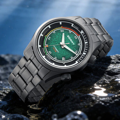 BERNY Titanium Diver Watches for Men 20ATM Super Luminous Automatic Mechanical Men's Dive Watch Sapphire Swim Diving Wristwatch