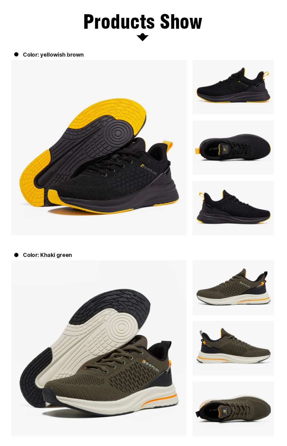 Pantofi de alergare ușori Baasploa pentru bărbați – Pantofi sport casual de designer, din plasă, cu șireturi, pentru bărbați, confortabili, pentru sporturi în aer liber și tenis