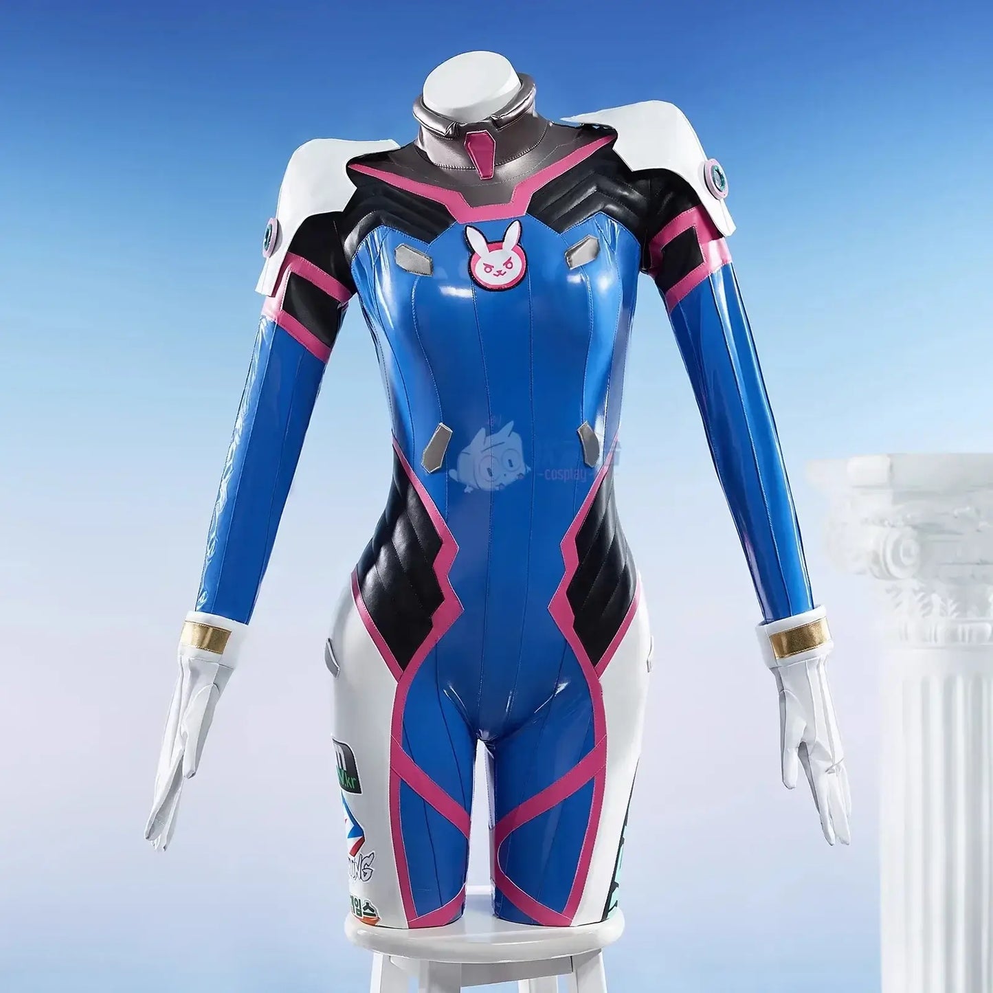 Kostým na cosplay Hana D.Va z hry Overwatch pre ženy – roztomilý elastický kožený overal Zentai na Halloween, karneval a párty