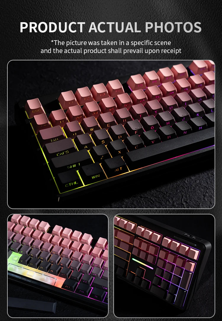 V108 Pro Bluetooth Keyboard  Office Low Noise 2.4G Wired&Wireless Full Layout with RGB Backlit Membrane
