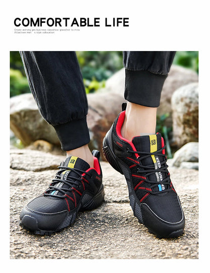 Herenwandelschoenen voor alle terreinen – outdoor sportschoenen van ademend mesh, antislip en slijtvast, voor wandelen en fietsen outdoor