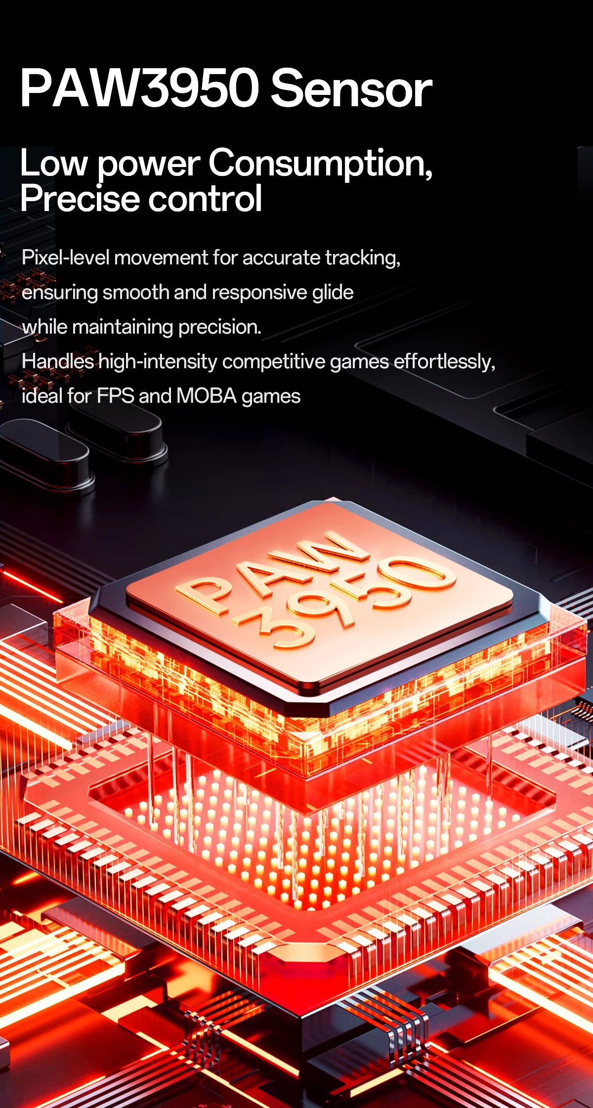 Delux M900PRO ultralet version trådløs gamingmus ergonomisk 1K/8K polling rate 50g PAW3395 til højre stor hånd PC-gamer