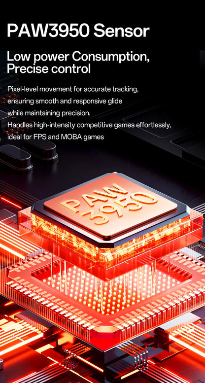 Delux M900PRO ultralet version trådløs gamingmus ergonomisk 1K/8K polling rate 50g PAW3395 til højre stor hånd PC-gamer