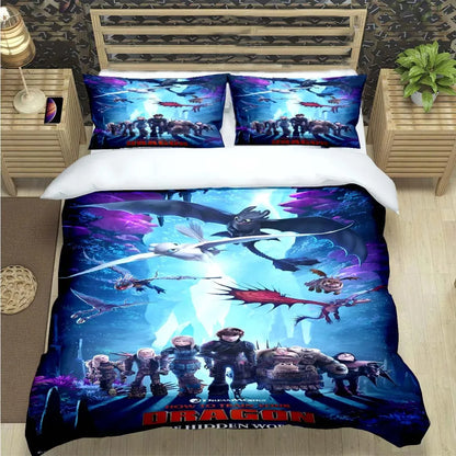 How to Train Your Dragon Duvet Cover Pillowcase Bedding Set Adult Boy Girl Bedroom Decoration Children Single Double Large Size