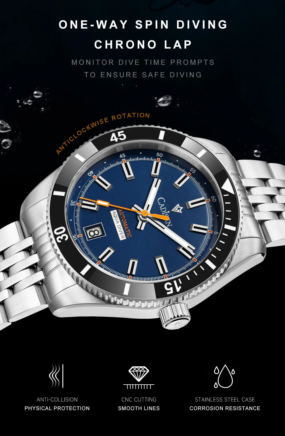 NEW 2025 CADISEN Mens Watches Mechanical Wristwatch For Men Automatic Watch Men Japan 8215 Ceramic Bezel 10Bar Waterproof Clock