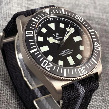 Titanium Case Tandorio 42mm Retro FXD NH35 PT5000 Mechanical Men Watch Sapphire 200M Diver Watches Luminous Montres hommes