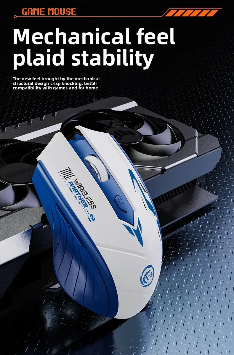 Wireless Gaming Mouse 2.4G USB Silent Mouse Dual Mode Bluetooth Rechargeable 1600DPI Mouse Computer Silent Mice for PC Laptop