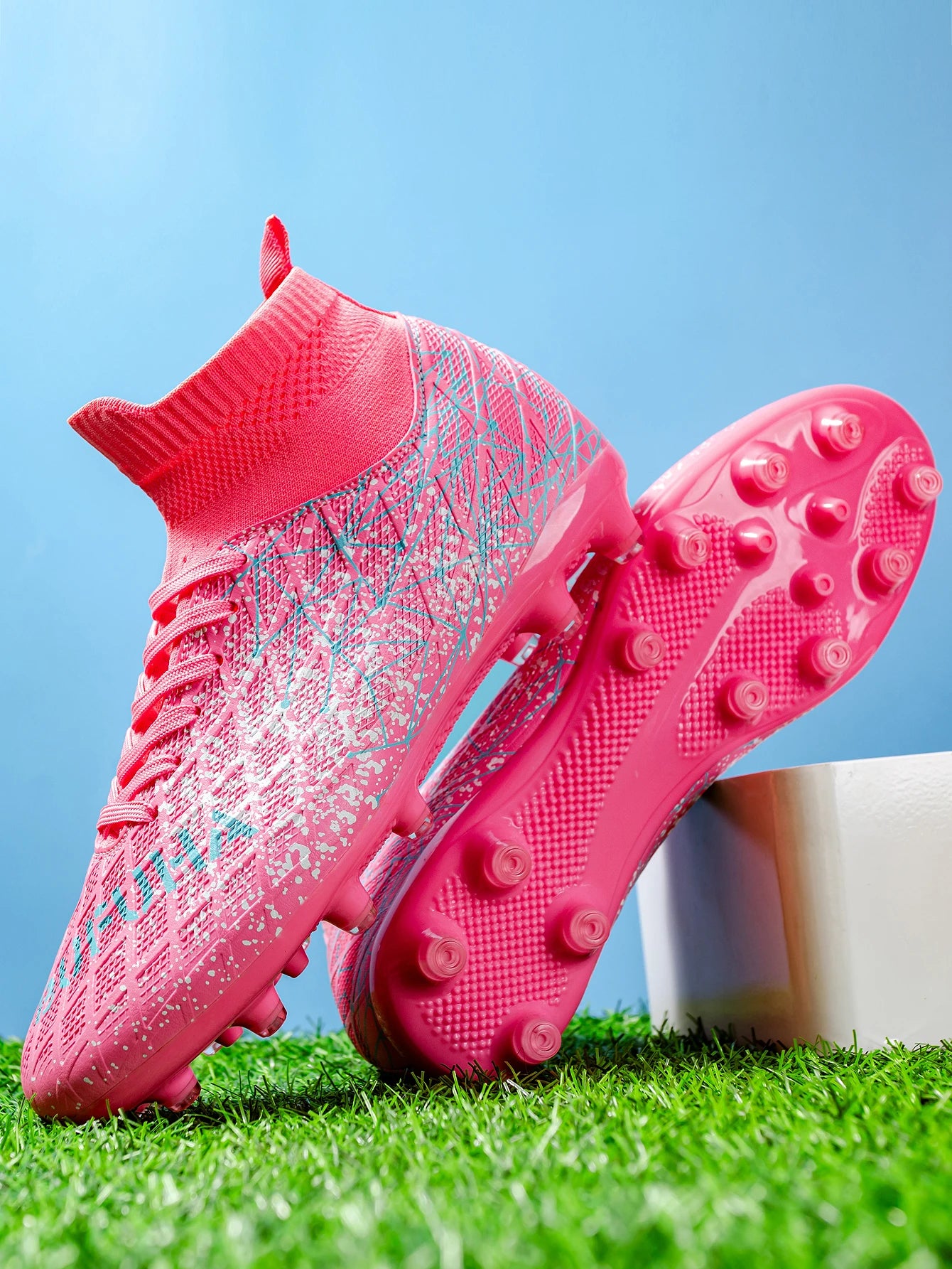 AG/FG Athletic Soccer Cleats PU Fabric Comfort Upper TPU Anti-Slip Long Studs Sole Reliable Quality Adult Kids Training Shoes