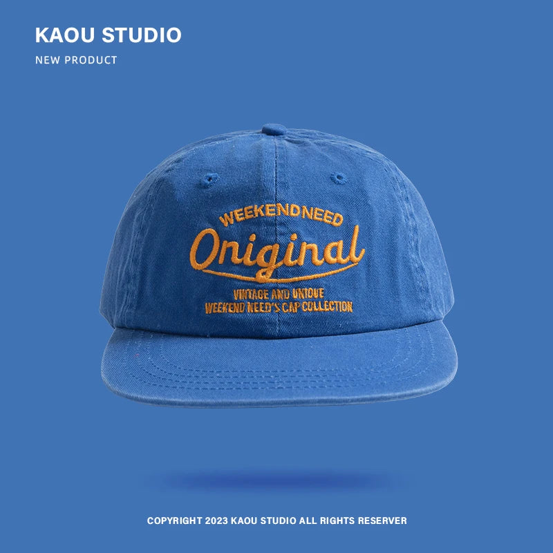 Baseball Cap Spring and Autumn Soft Top Embroidery Men and Women All-Matching Street Tide Brand Peaked Cap Wide Brim Sunshade