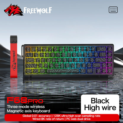 Magnetic Switch Keyboard ATTACK SHARK X68HE X68PRO HE and FREEWOLF F68 Wired F68Pro Wireless for Pro Gaming 0.01mm Rapid Trigger