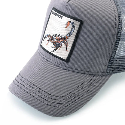Cappellino da baseball unisex con toppa ricamata a forma di scorpione - Cappellino da baseball da uomo - Cappellino da donna con chiusura a scatto - Cappellino hip hop - Cappellino da esterno traspirante con visiera