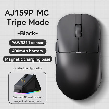 Bezdrôtová herná myš AJAZZ AJ159 APEX/AJ159PRO s RGB magnetickou nabíjacou základňou, ľahká herná myš AJ159P pre PC a notebook