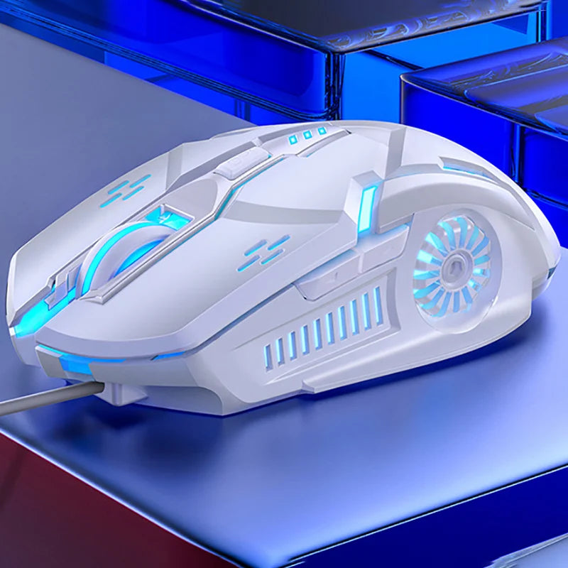 Žična gaming miška G5 z barvito osvetlitvijo ozadja, 6 gumbi, tihim delovanjem, 4-stopenjsko nastavitvijo in 3200 DPI RGB za računalnik in prenosnik