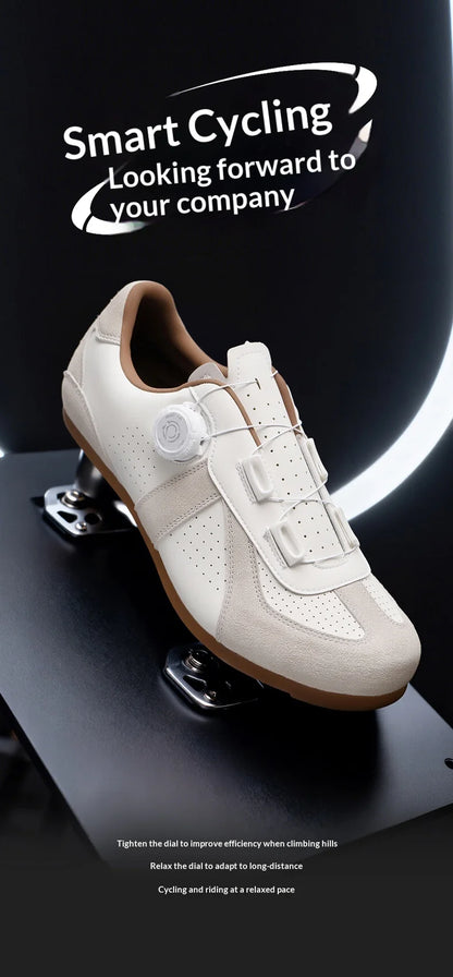 Women's Non-Lock Mountain Bike Shoes, No Cleats, Road Cycling RB Speed Rubber Sole Shoes, Men's Rubber Sole Cycling Shoes