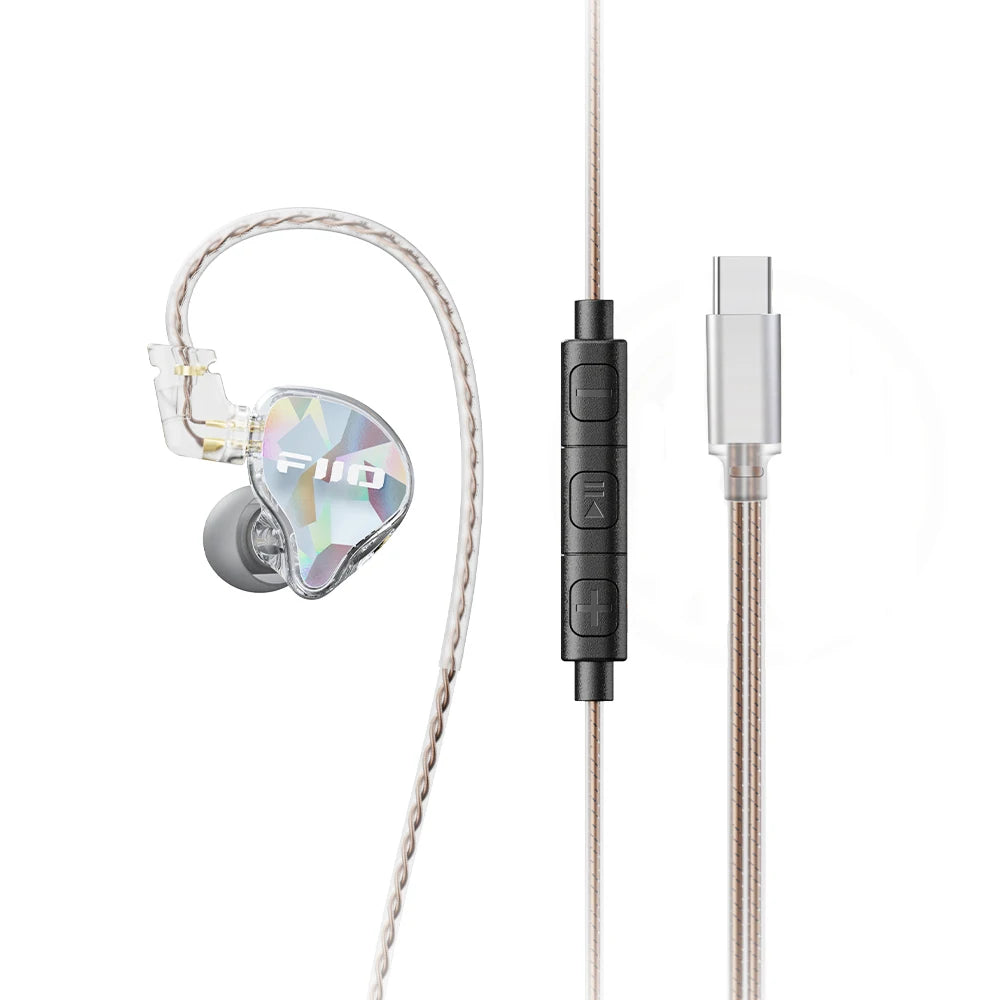 FiiO JD10 3.5mm / Type-C Wired In-Ear Earphone Hi-Res Audio HIFI Bass Stereo Music Earbuds Sport Gaming Headset