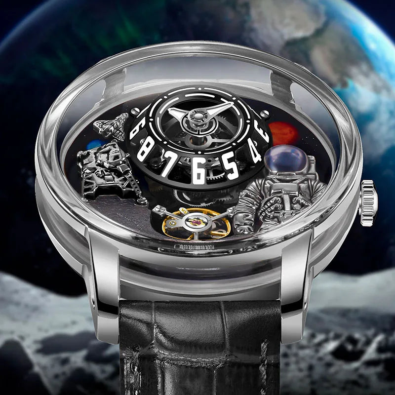 2025 PINDU Design Men Wristwatches Top Brand Luxury Robot Astronaut Space Series Watch Men Sapphire Luminous Waterproof Watches
