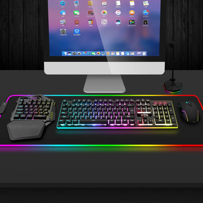 Teclado gaming de una mano, modelo con carga inalámbrica 2.4G, RGB luminoso, para la mano izquierda