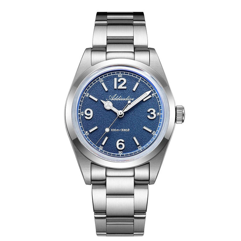 ADDIESDIVE 36mm Hot Sale Men's Watch AD2518 Bubble Mirror Glass 316L Stainless Steel Reloj Hombre 100m Waterproof Quartz Watches