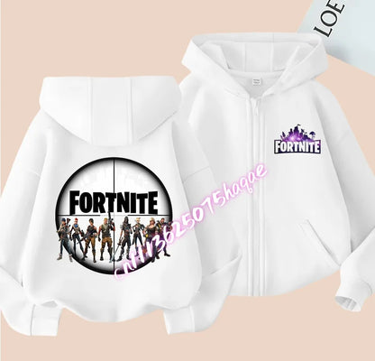 New Fortnites Child Zip-up Hoodie Cartoon Anime Hoodies Casual Breathable Kids Boys Coat Jackets 2026 Spring Children Clothing