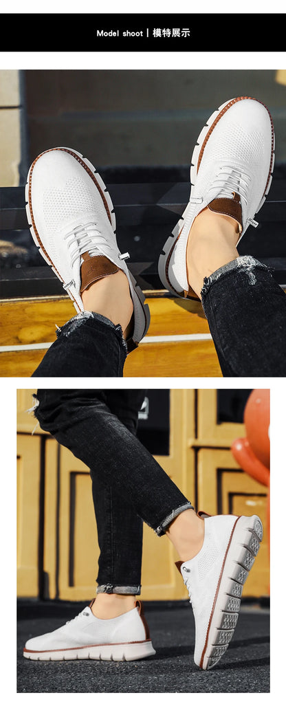 New men's large-sized casual shoes - Fly-Weave mesh breathable sports shoes, lightweight and slip-resistant men's shoes