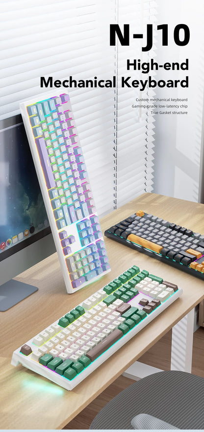 108-key Wired Mechanical Gaming Keyboard with RGB Backlit | Gaming Chip | Low Latency | Anti-Ghosting | for PC Win/Mac Gamers
