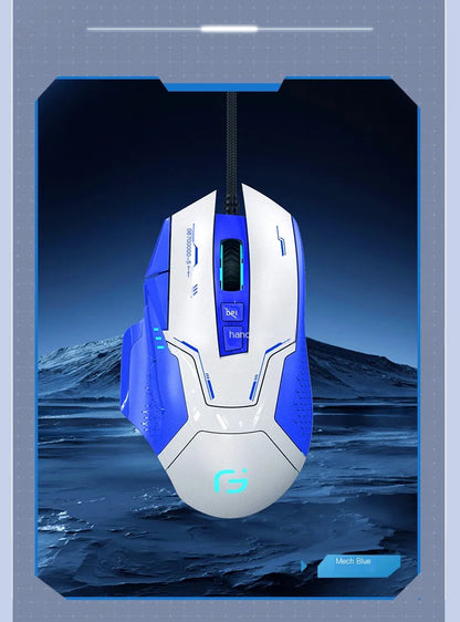 Ratón gaming con cable, 12000 DPI ajustables, programación de macros, retroiluminación RGB, diseño ergonómico y tecla de disparo para e-sports, ratón para PC