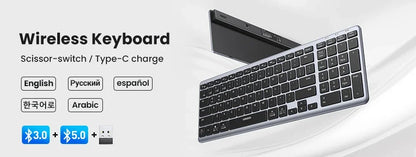 Langaton Bluetooth 5.0 2.4G -hiiri, ergonominen, 4000DPI, 6 hiljaista painiketta, MacBookille, tableteille, kannettaville tietokoneille ja PC:lle