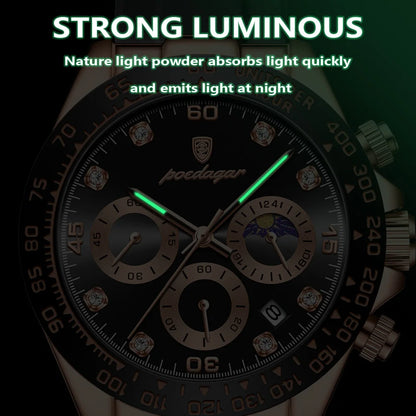 POEDAGAR Fashion High Quality Luxury Men Wristwatch Waterproof Luminous Chronograph Date Quartz Men's Watch Outdoor Man Watches
