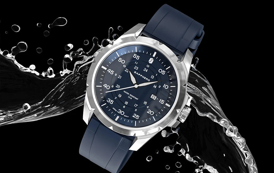 SAPPHERO Men’s Watch – Luxury quartz watch, water-resistant to 50 m, featuring an imported movement and a stainless steel case – An ideal gift idea for men.