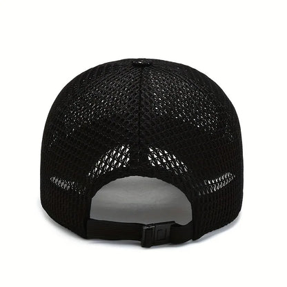 Men's Solid Color Mesh Breathable Baseball Cap Sun Protection Hat Women Sports Cap Camping Cap