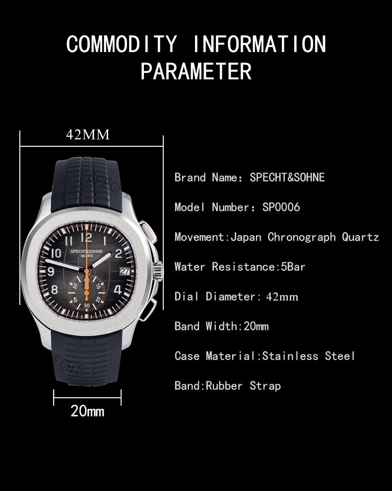 Dropshipping 2026 Best Selling Products Wristwatches For Men Specht&Sohne Male Quartz Sports Watches Rubber Strap Waterproof