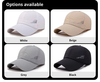 Rýchloschnúca bejzbalová čiapka – outdoorová športová sieťovaná priedušná čiapka pre mužov – prenosná na turistiku, rybolov, slnečná čiapka, golfová nastaviteľná čiapka