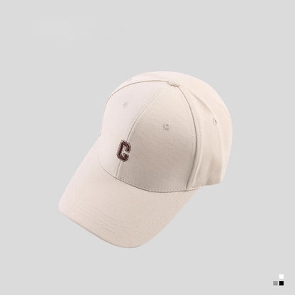 Hard-top C Letter Baseball Cap Men Women's Korean version of the tide peaked cap wide-brimmed big head  the curved brimmed hat