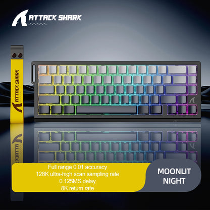 Tastiera da gaming magnetica ATTACK SHARK X68HE X68PRO HE e FREEWOLF F68 cablata F68Pro wireless per pro gaming 0.01mm Rapid Trigg