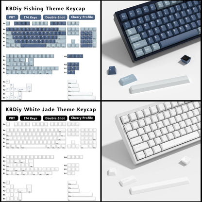 KBDiy 174 tasti/set keycap PBT GMK Apollo double shot minimalisti profilo ISO Cherry per tastiera meccanica da gaming compatibile MX