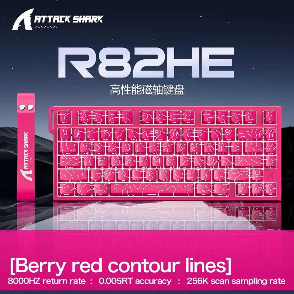 ATTACK SHARK R82HE High-Performance Magnetic Axis Keyboard, 8K Rate, 0.08ms Latency, 0.005mm RT Accuracy, 75% Layout, Five-Layer