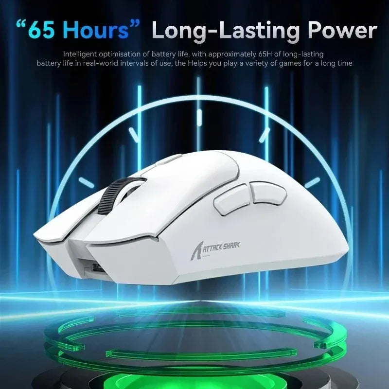 ATTACK SHARK R1 59g ultralätt mus med PAW3311, 18000DPI, 400IPS, 40G, 1000Hz, Tri-Mode, Broadcom BK3633 Master, 20 miljoner klick