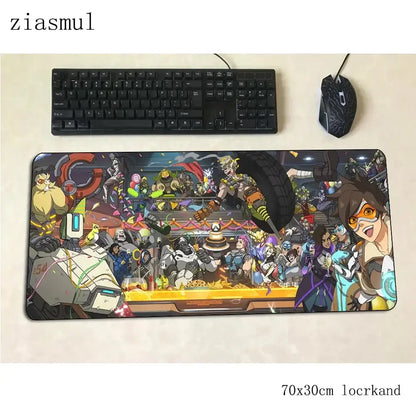 Overwatch-hiirimatto pelaajalle, upea 70x30cm gaming-hiirimatto PC:lle, kannettavalle ja työpöydälle, pelihiirimatto, esteettinen pelaajamatto, gamepad