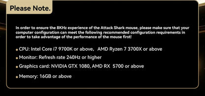 ATTACK SHARK R5 ULTRA Wireless Gaming Mouse - 8K Polling,PAW3950MAX Sensor,42,000 DPI,Carbon Fiber Ultra-Light for Pro Esport