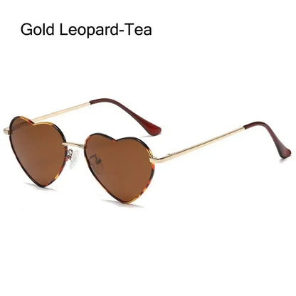 Heart-Shaped Sunglasses Heart Sun Glasses Shades Vintage 90s Glasses UV400 Protection Metal Frame Sunglasses Fancy Accessories