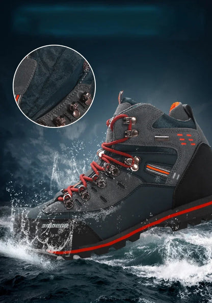 Lynjacye Mid-Cut 2025 New Waterproof Hiking Boots Training Shoes Men Sports Outdoor Non-Slip Woodland Hunting Work Shoes