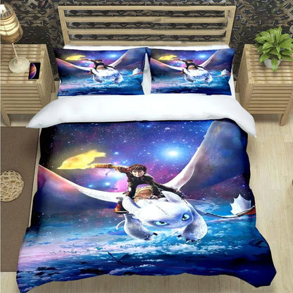 How to Train Your Dragon Duvet Cover Pillowcase Bedding Set Adult Boy Girl Bedroom Decoration Children Single Double Large Size
